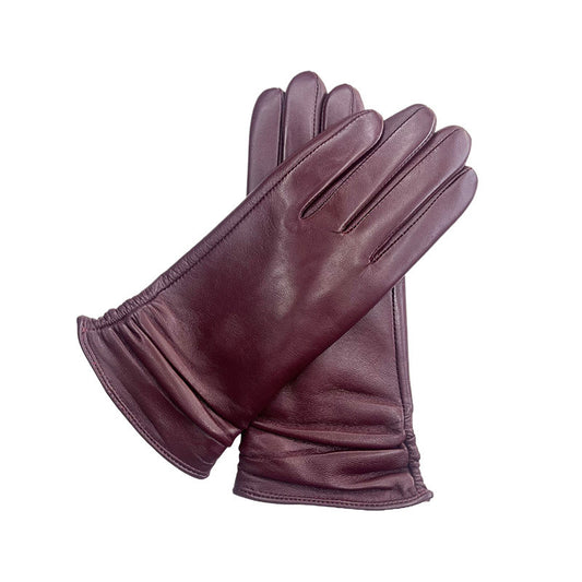 Ladies Color Touch Screen Sheepskin Leather Gloves Winter Outdoors Warm With Velvet - globaltradeleader