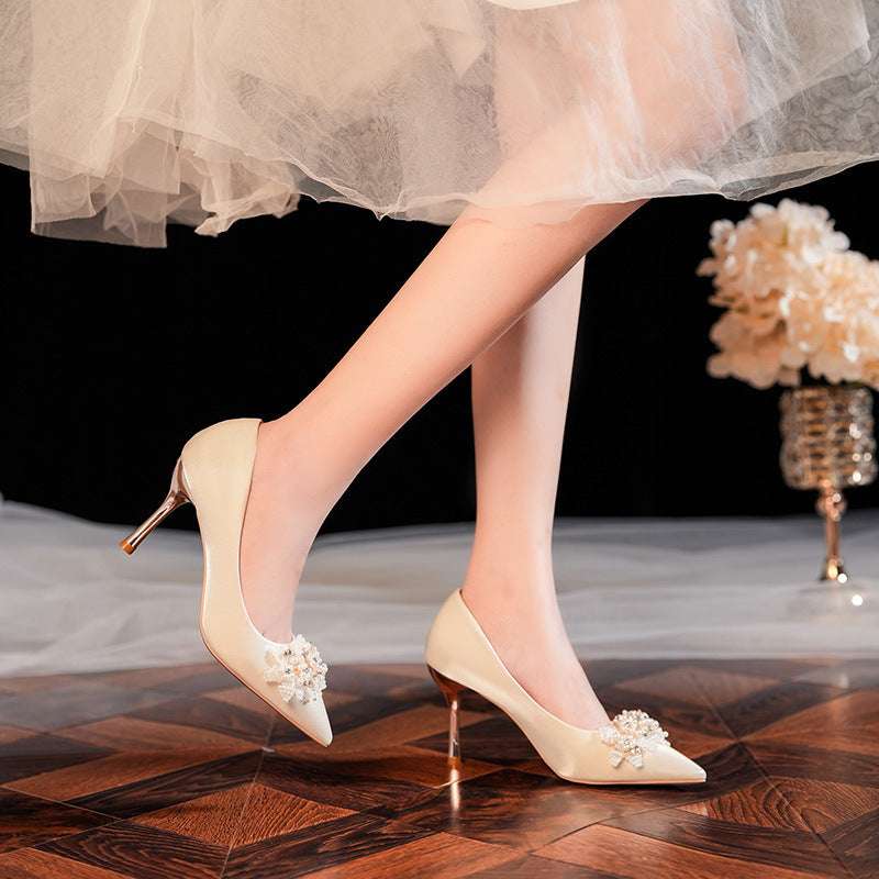 Niche French Style Women's Bridal High Heels - globaltradeleader