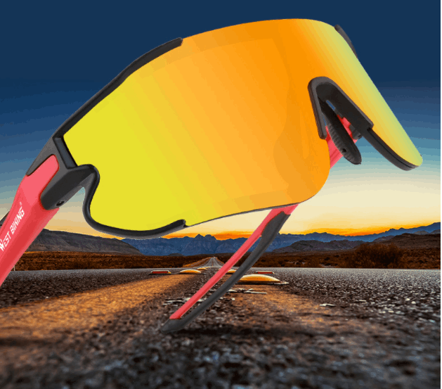 Polarized light discoloration and windproof riding glasses