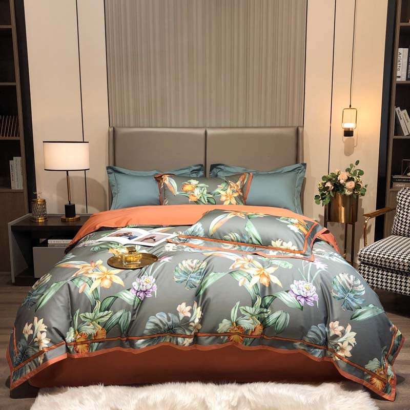 Four-piece Printed Long-staple Cotton Villa Quilt Cover