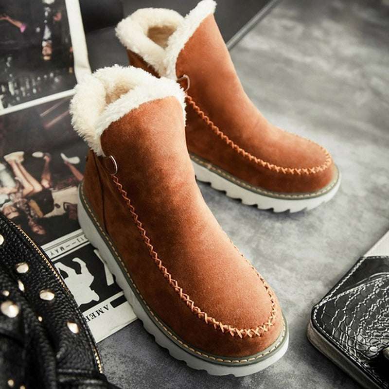Flats Shoes Women Winter Snow Boots Warm Plush Ankle Booots - globaltradeleader
