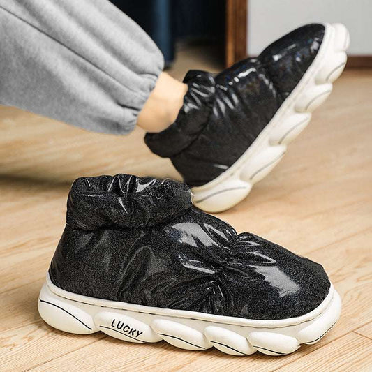 Cotton Slippers Men Can Wear Outside In Winter Plus Velvet Warm Shoes - globaltradeleader