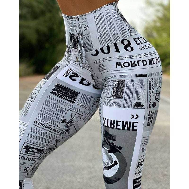 Digital Printing High Waist Stretch Yoga Pants - globaltradeleader