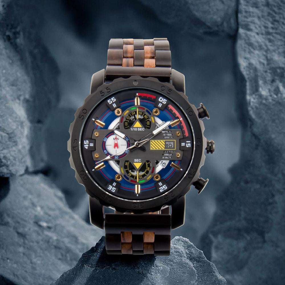 Multifunctional Luminous Large Dial Wood Table - globaltradeleader