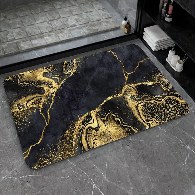 Nordic Light Luxury Marbling Diatom Ooze Absorbent Non-slip Floor Mat Toilet Door Quick-drying Feet - globaltradeleader
