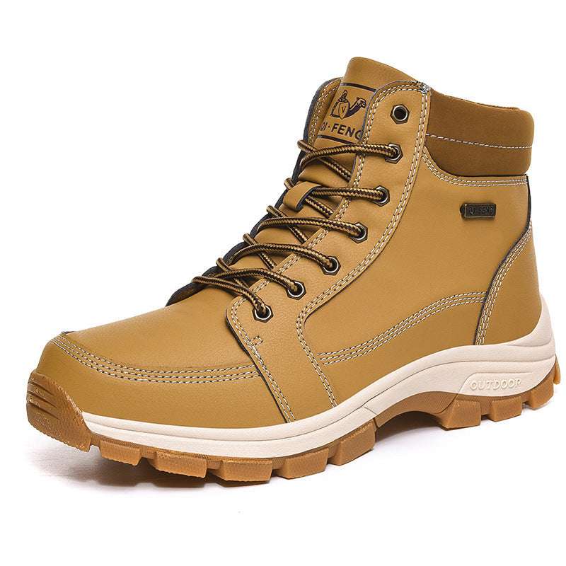 Men Boots Winter Snow Outdoor Ankle Boots For Men Super Warm Boots Leather Non-Slip Work Shoes - globaltradeleader