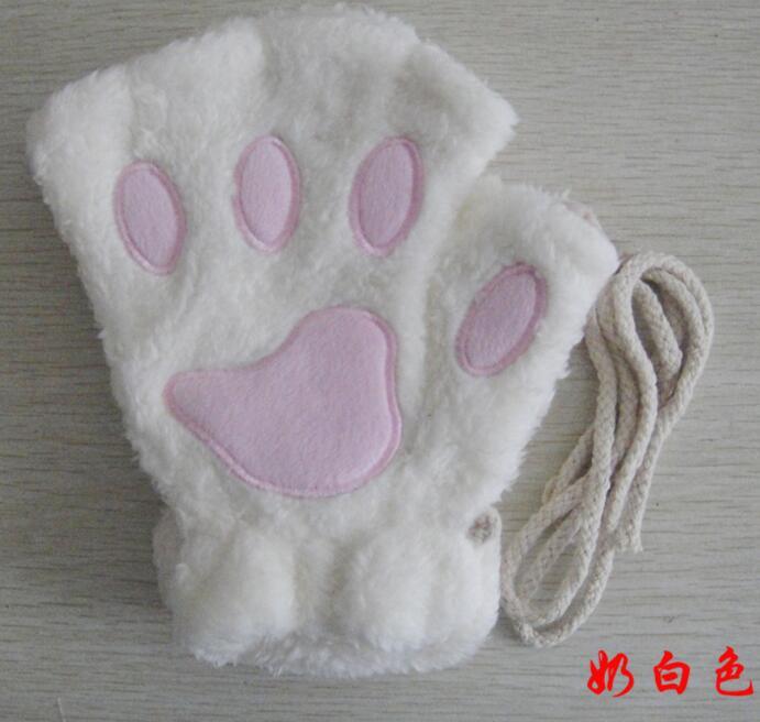 Winter Lovely Half Cover Paw Bear Cat Claw Gloves Short Finger - globaltradeleader