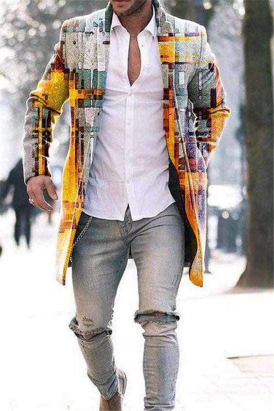 Men's Woolen Stand Collar Mid-length Trench Coat - globaltradeleader