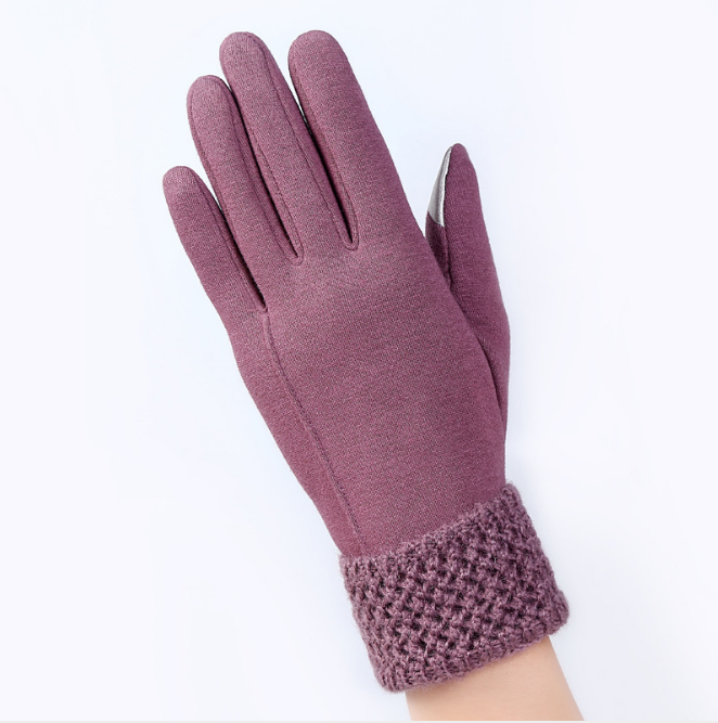 Touch screen ladies winter gloves outdoor sports cycling driving warm gloves not falling velvet gloves