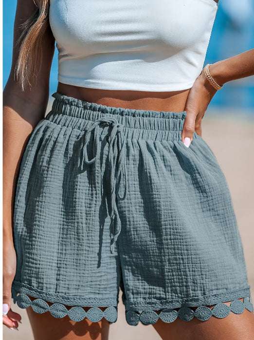 Women's Fashion Lace Beach Casual Loose Lace-up Shorts - globaltradeleader