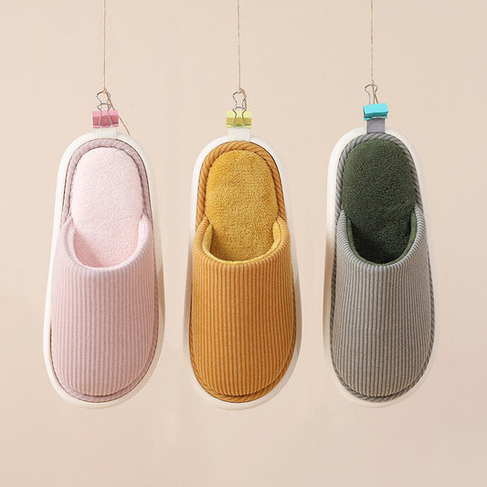 Winter House Slippers Eva Sole Anti-slip Soft Furry Plush Slippers Women's Footwear Floor Shoes