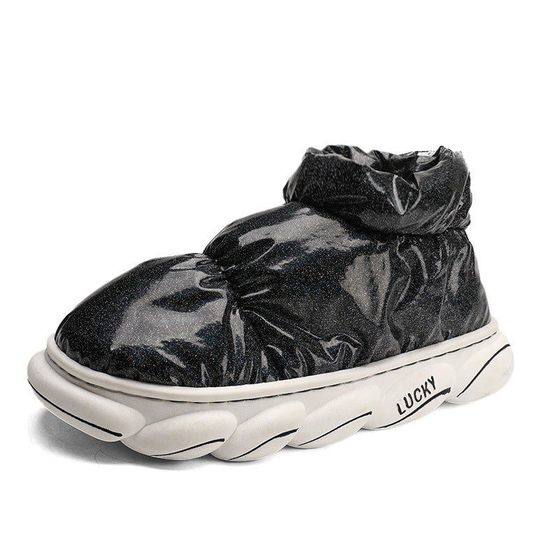 Cotton Slippers Men Can Wear Outside In Winter Plus Velvet Warm Shoes - globaltradeleader