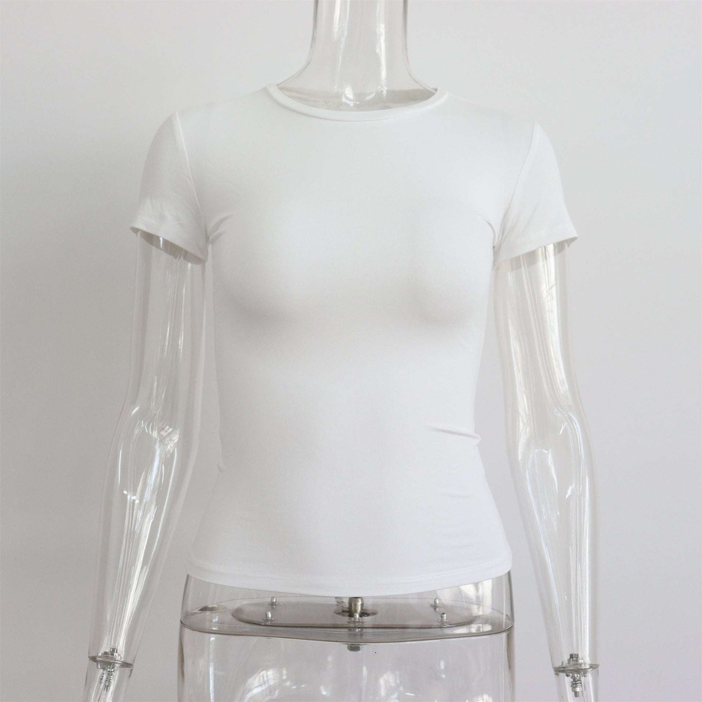 Basic Style Round Neck Short Sleeve Women's Tight Sexy - globaltradeleader