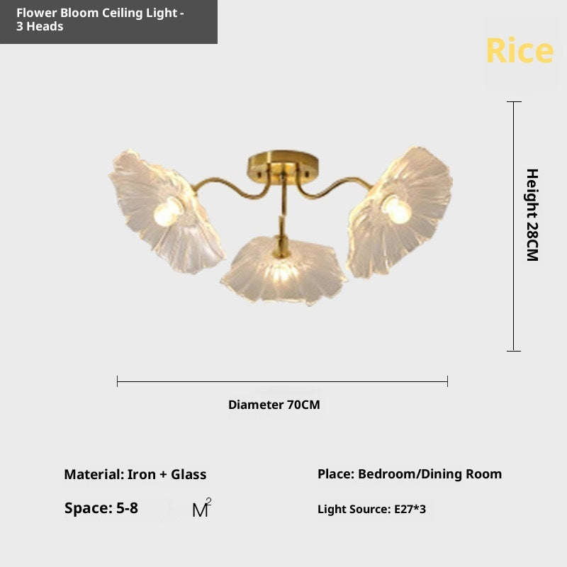 Modern Simple Home Glass Lotus Leaf Chandelier - globaltradeleader