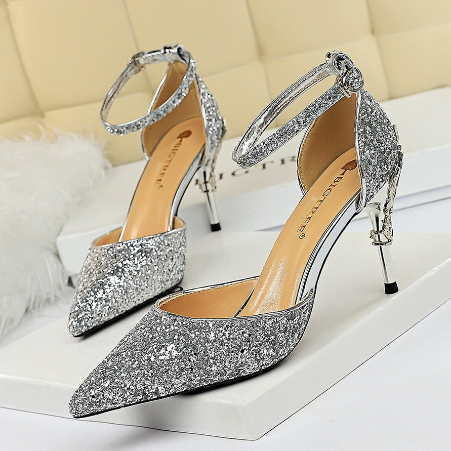 High metallic and sequined heels - globaltradeleader