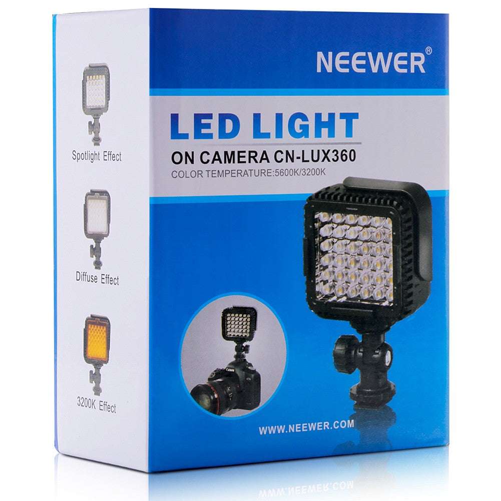 Neewer CN-LUX360 5400K Dimmable LED Video Light Lamp forNikon Camera DV Camcorder