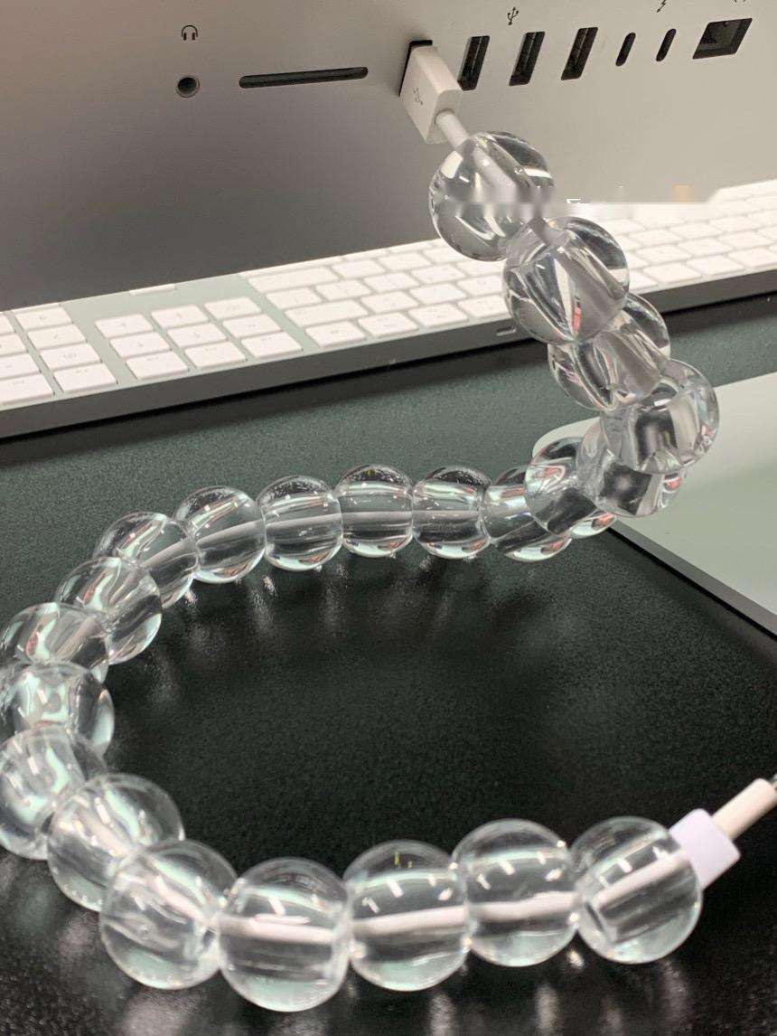 Transparent Bead Mobile Phone Data Cable