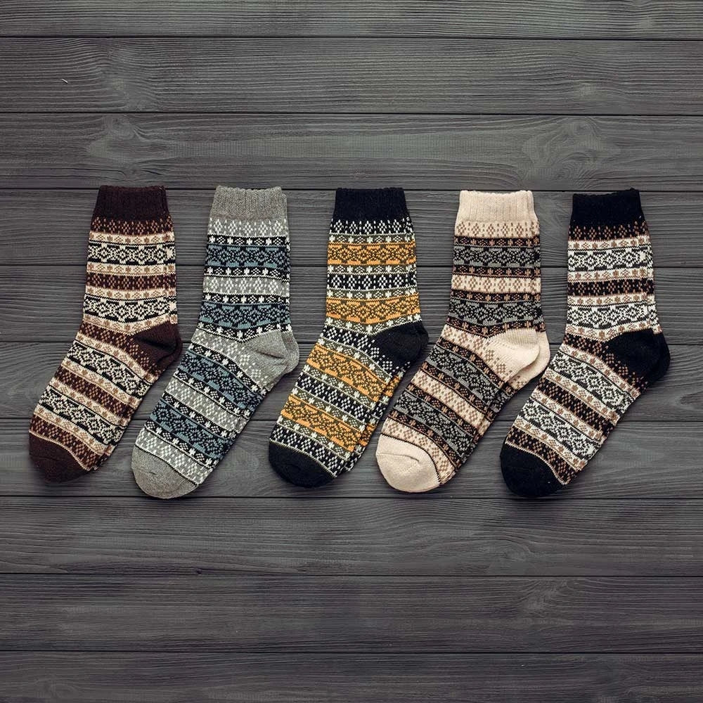 Winter Thick Warm Stripe Wool Socks Casual Sock Business Socks