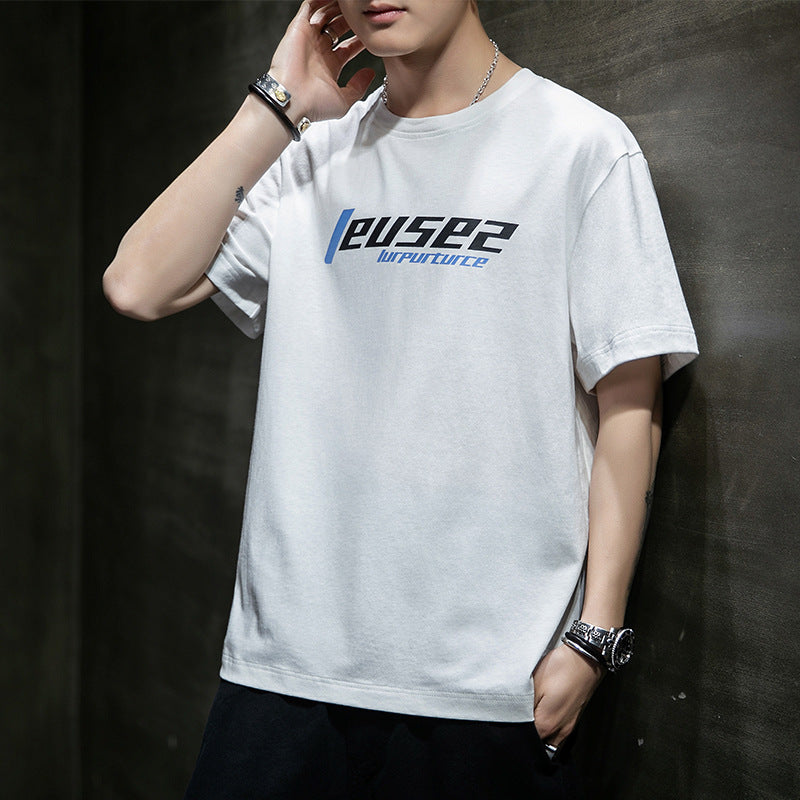 Letter printed men's short sleeve T-shirt - globaltradeleader