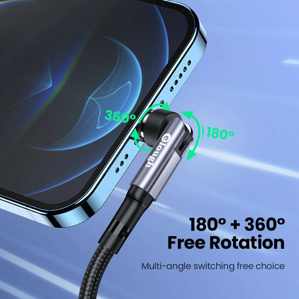 Elough 540 Degree Rotating Seven-pin Small Waist Magnetic Charging Cable 3-in-1