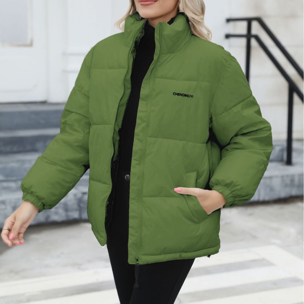 Winter Coat Women Casual Windproof Down Cotton Coat Warm Thickened Jacket Solid Outwear All-match Loose Tops Clothing - globaltradeleader