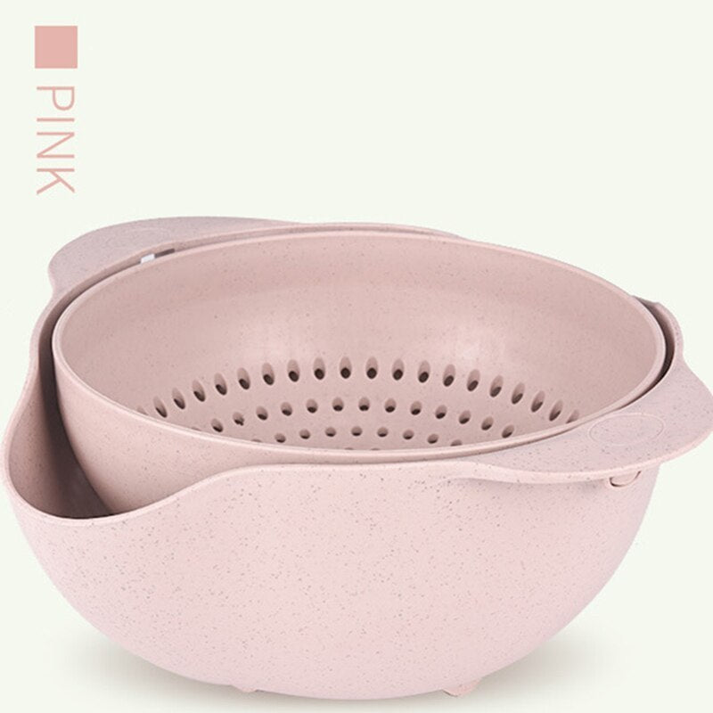 Kitchen Laundry Organizer Thickening Home Kitchen Plastic Rice Friut Bowl Washing Rice Sieve Basin Washing Basket - globaltradeleader