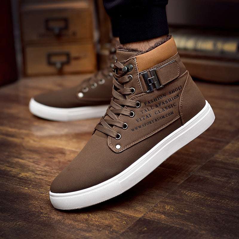 DEKABR Hot Men Shoes Fashion Warm Fur Winter Men Boots Autumn Leather Footwear For Man New High Top Canvas Casual Shoes Men - globaltradeleader