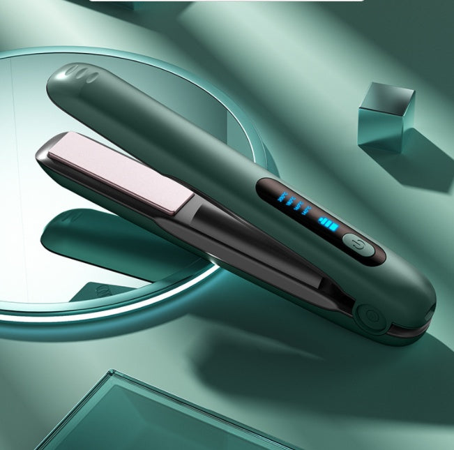 Wireless Hair Straightener Flat Iron Mini 2 IN 1 Roller USB 5000mAh Max 200 Degree Portable Cordless Curler 4 Levels Dry And Wet Uses - globaltradeleader