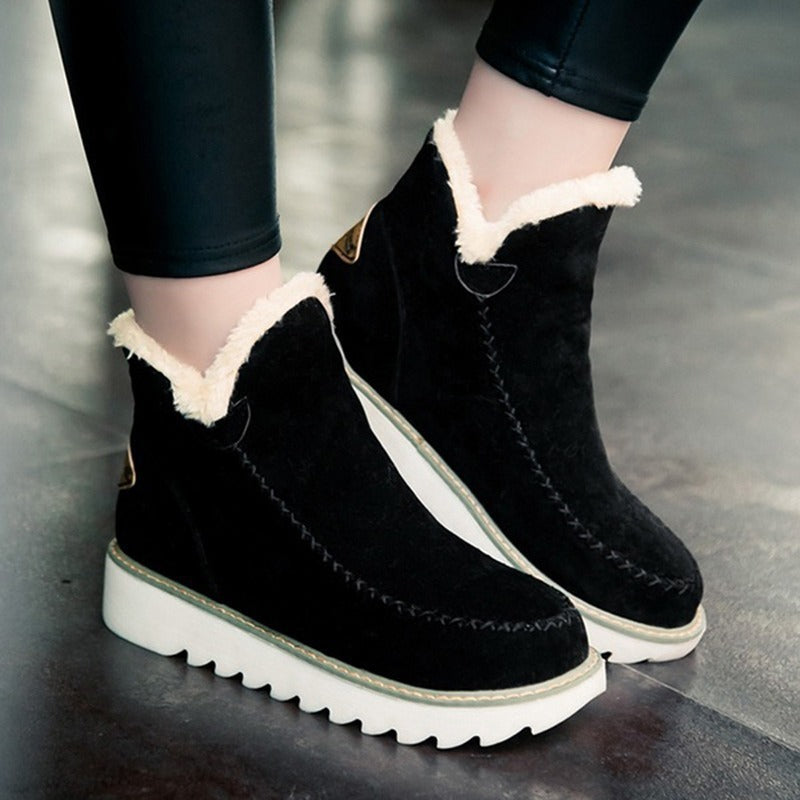 Flats Shoes Women Winter Snow Boots Warm Plush Ankle Booots - globaltradeleader