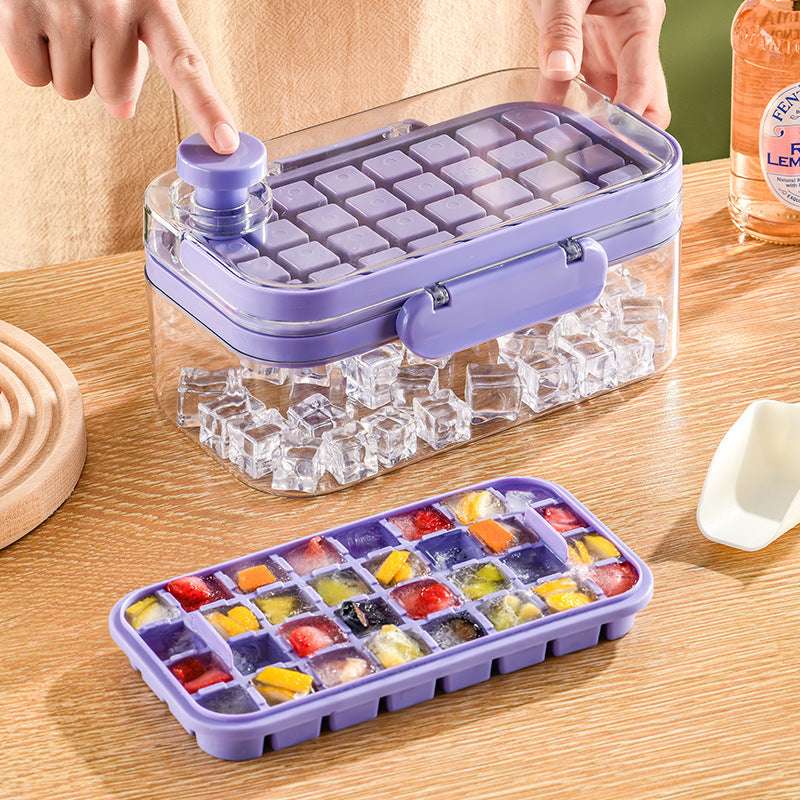 New Silicone Press Ice Maker Single Double Layer Square Ice Cube Mold - globaltradeleader