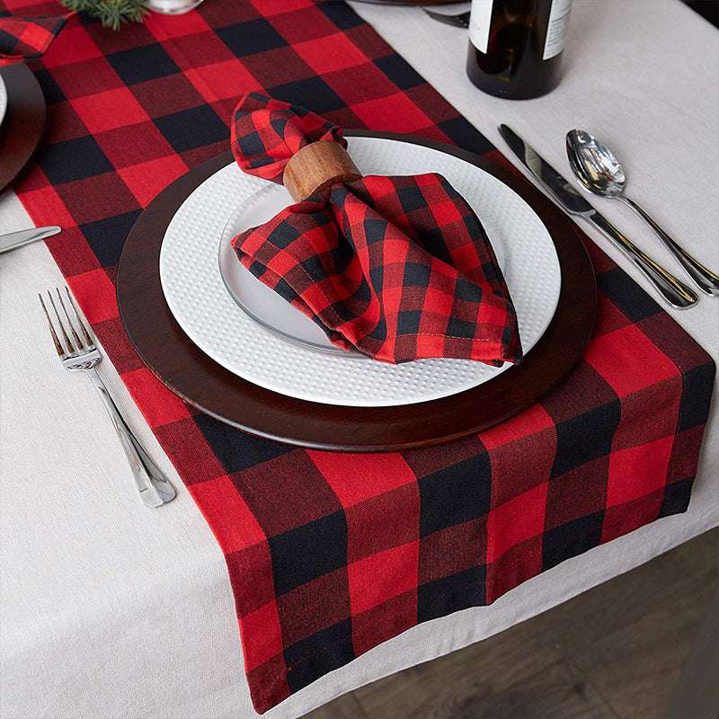 Christmas fashion Plaid table cloth decoration - globaltradeleader