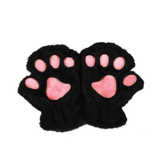 Winter Lovely Half Cover Paw Bear Cat Claw Gloves Short Finger - globaltradeleader