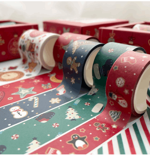 Christmas Tent And Paper Sticker Tape Materials