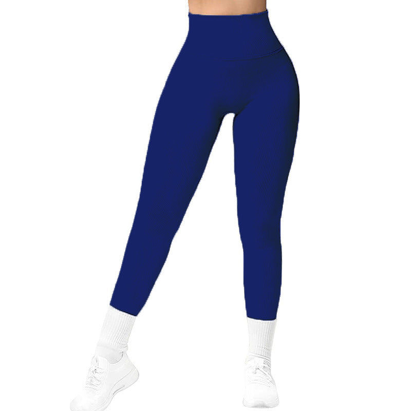 High Waist Seamless Leggings Threaded Knitted Fitness Pants Solid Women's Slimming Sports Yoga Pants Elastic Running Sport Leggings - globaltradeleader