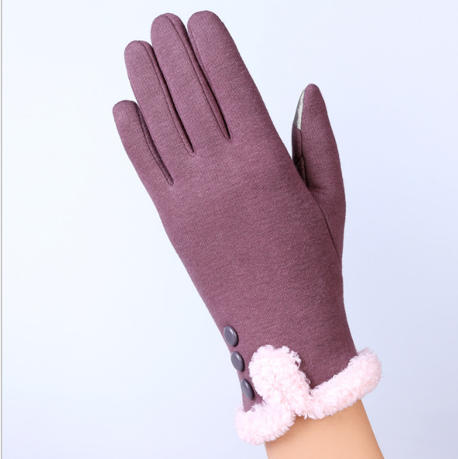 Touch screen ladies winter gloves outdoor sports cycling driving warm gloves not falling velvet gloves