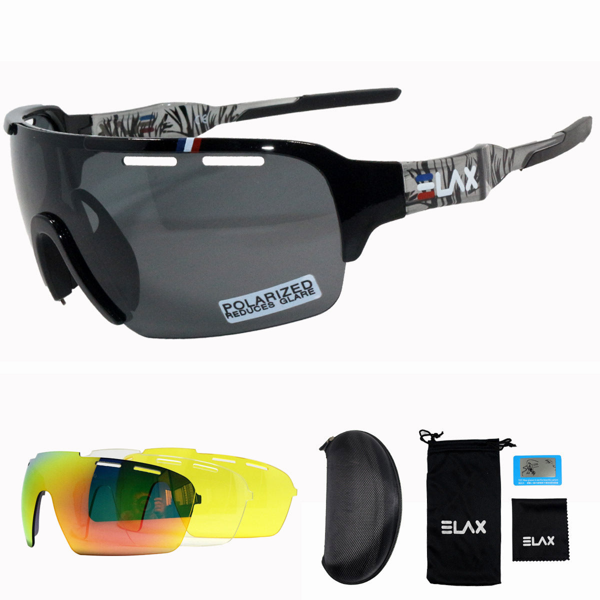 Half-frame polarized cycling glasses 4 lens set