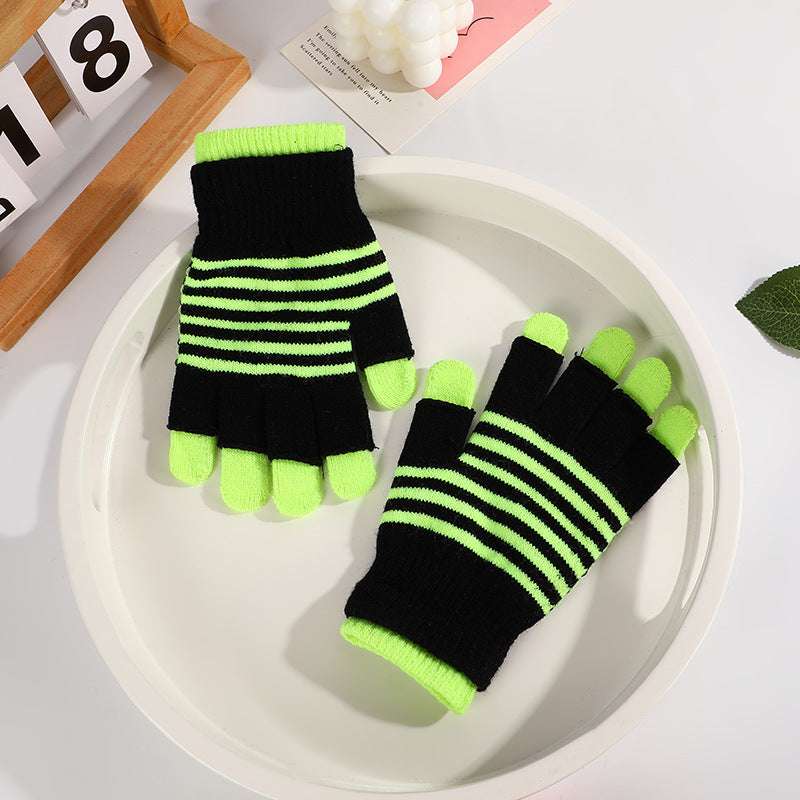 Striped Gloves Double Layer Keep Warm And Cold Protection In Winter - globaltradeleader