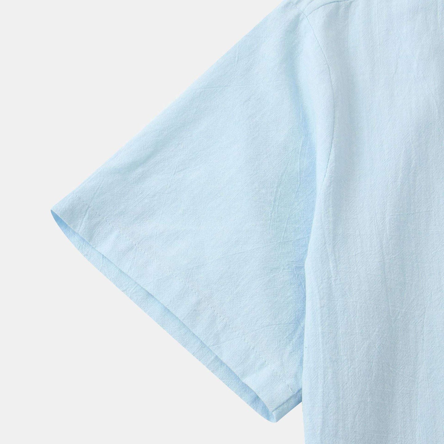 Casual Solid Color Shirt Short Sleeve Shirt Beach T-Shirt Men Tops Summer