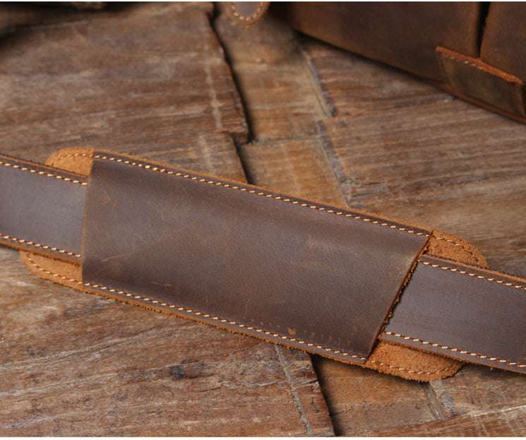Retro Cowhide Men's Portable Briefcase Shoulder Computer Bag