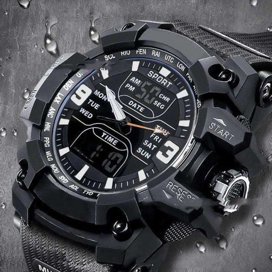 Stylish Black Technology Sports Luminous Boys Electronic Watch