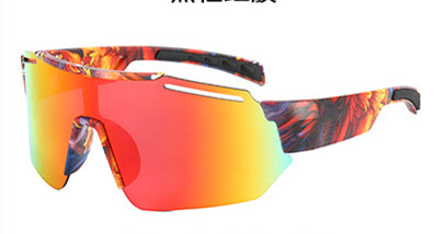 Fashion Sunglasses Big Frame Outdoor Cycling Glasses Men And Women Color Sports Sunglasses