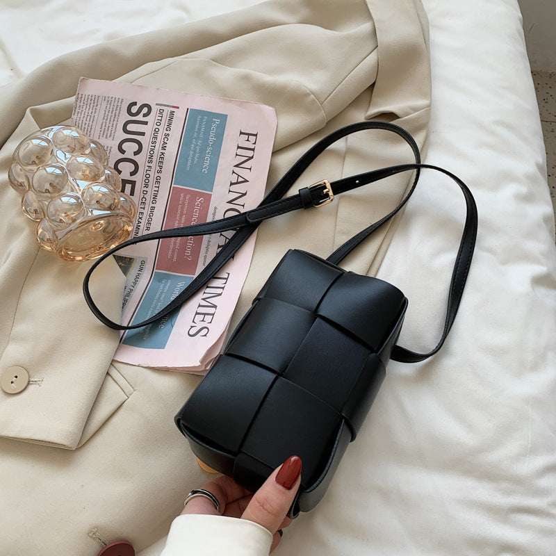 Avocado Green Fanny Pack With Square Plaid Braid Bag