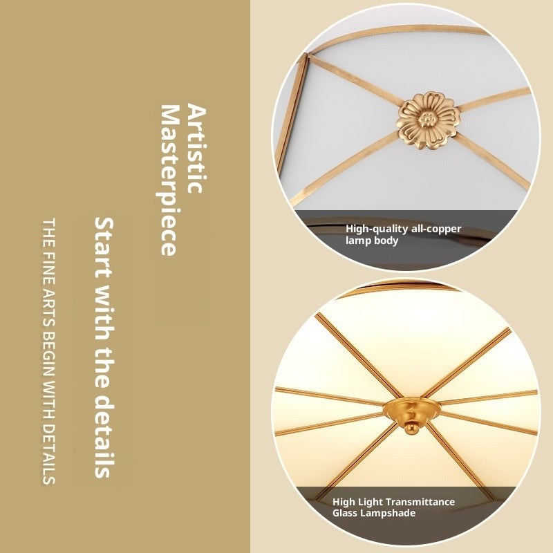 All Copper American Simple Led Ceiling Lamp Modern - globaltradeleader