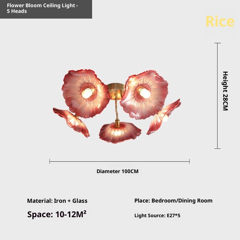 Modern Simple Home Glass Lotus Leaf Chandelier - globaltradeleader