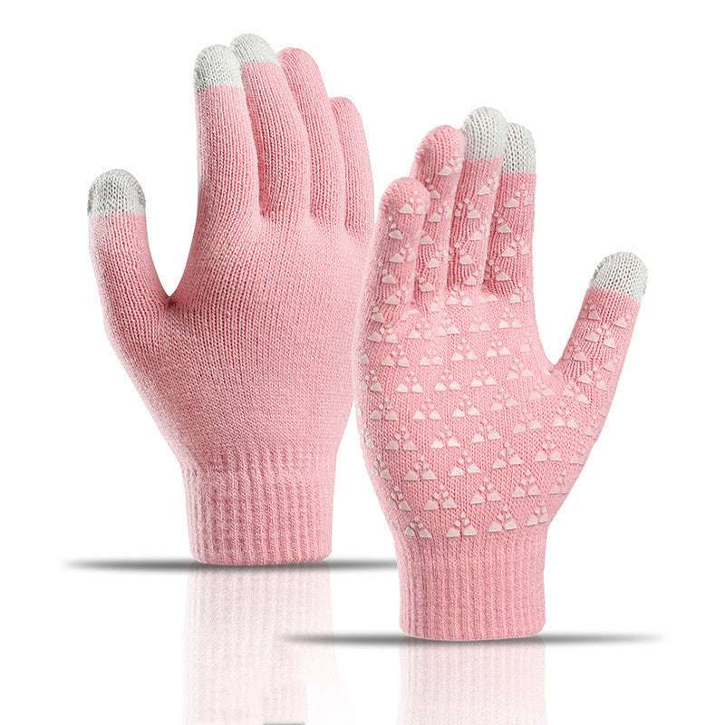 Winter Knitted Gloves For Men And Women Warm Cycling Anti-Cold Anti-Slip Triangular Offset Warm Gloves - globaltradeleader