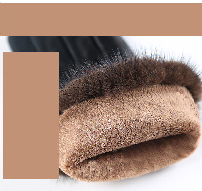 Women's Touch Screen Sheepskin Gloves In Winter - globaltradeleader