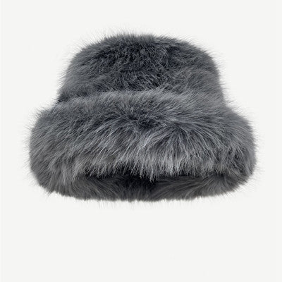 Women's High-grade Faux Fur Straw Hat Winter New