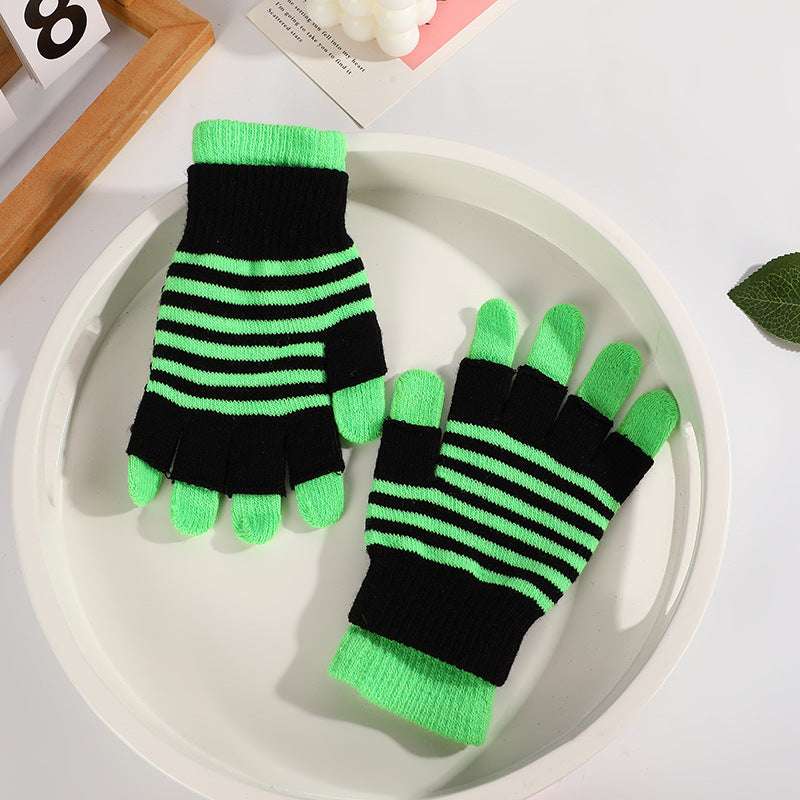 Striped Gloves Double Layer Keep Warm And Cold Protection In Winter - globaltradeleader