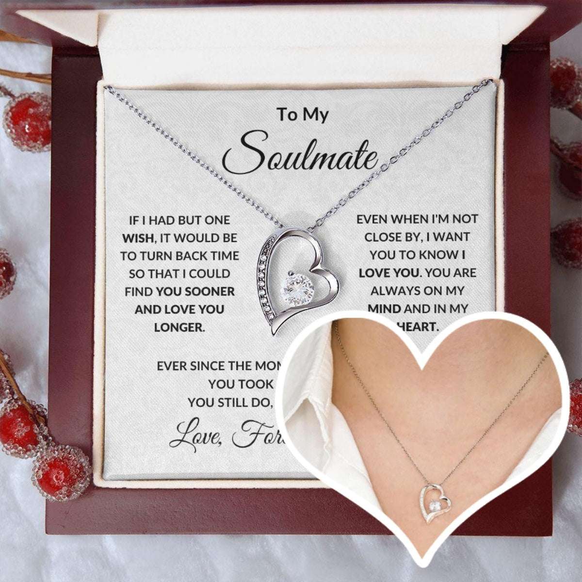 Gift For Women Wife Her Girlfriend Necklace Stainless Steel To My Soulmate The Day I Met You Forever Love Necklace - globaltradeleader