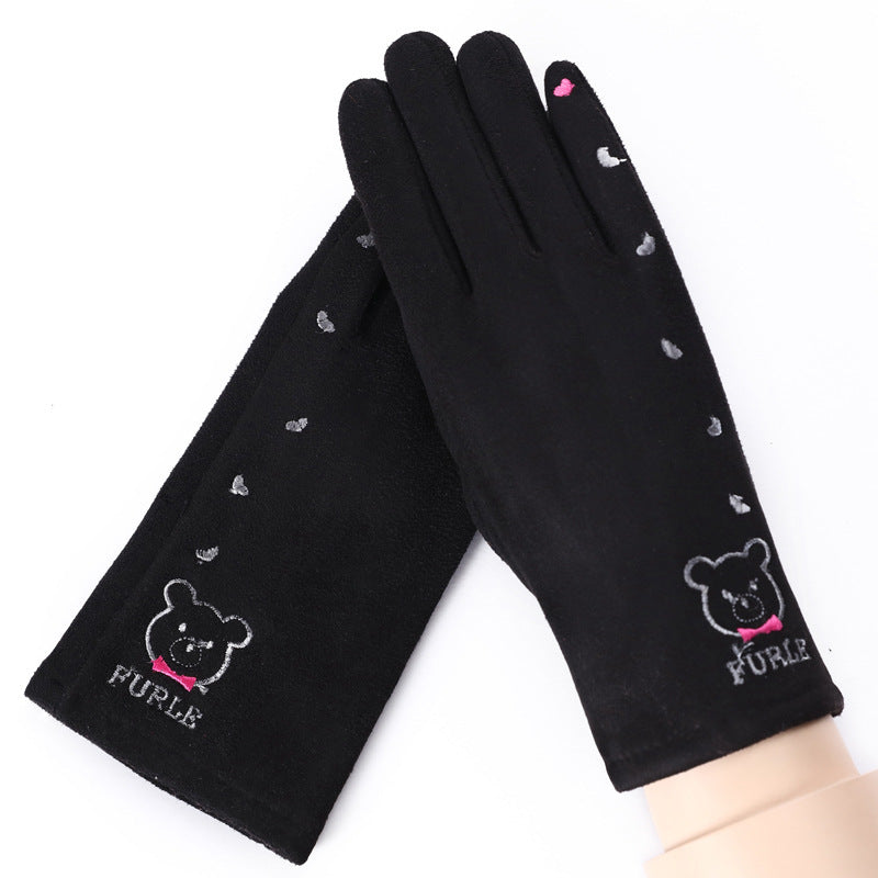 Thermal Gloves N915 Women's Winter Suede Double-layer Velvet Thickened - globaltradeleader